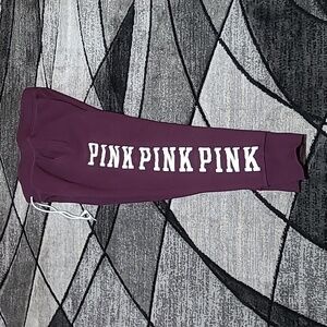 VS PINK 2017 MAROON LOGO FLEECE LINED POCKETS JOGGERS